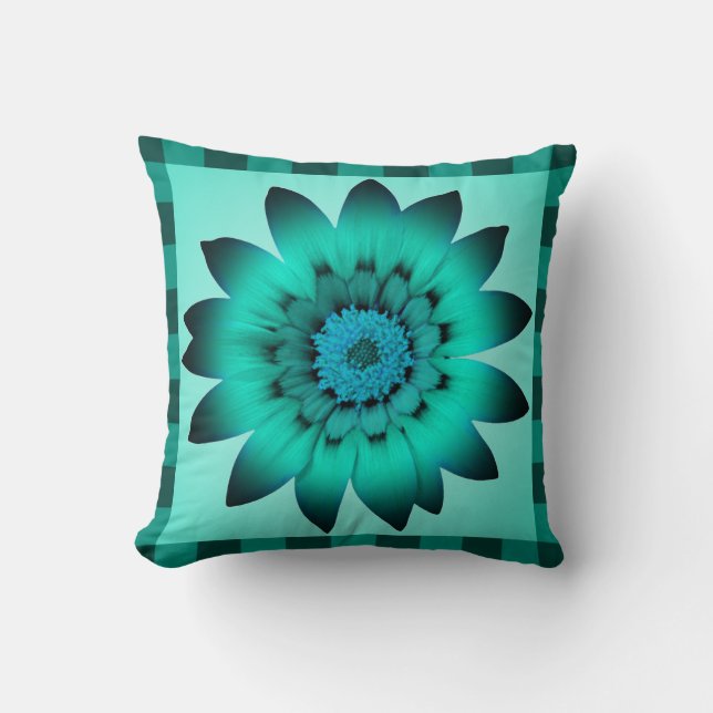 Flor azul cadete - almohada (Anverso)