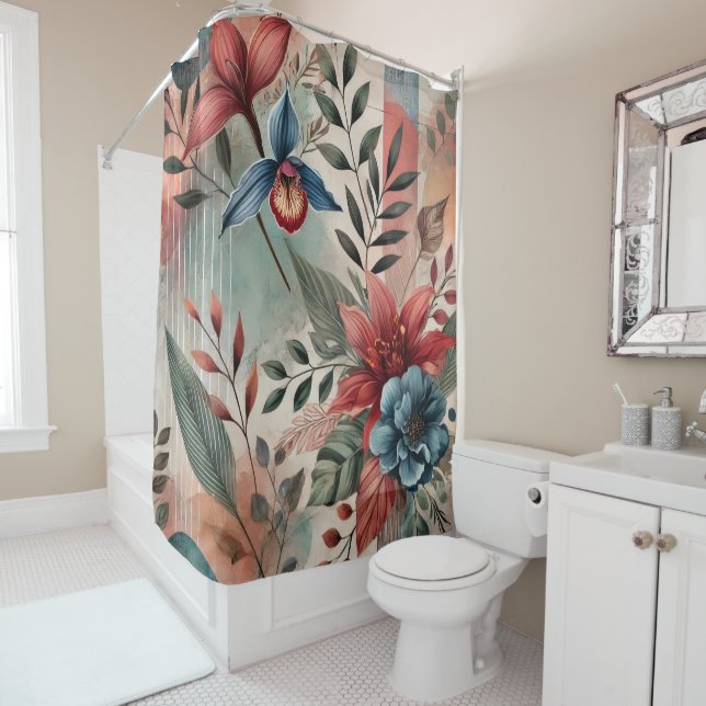 "FLOR AZUL" - CORTINA DE DUCHA (In situ)