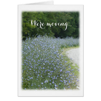 Flor azul Estamos moviendo la Invitación