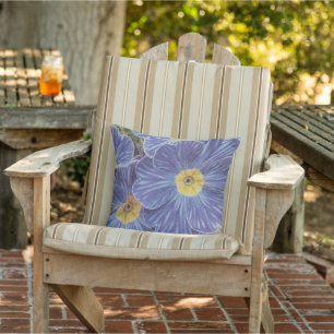 Flor azul exterior almohada de lanzamiento floral 