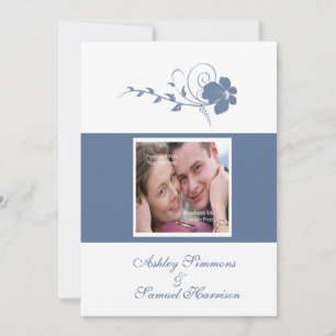 Flor azul Flower Photo 5x7 Invitación a matrimonio