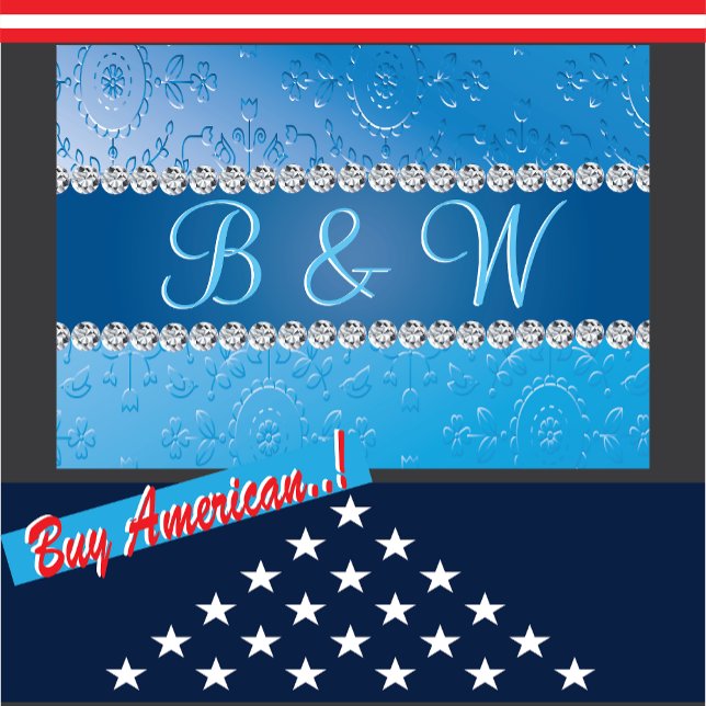 Flor azul monograma Grabado en relieve (Subido por el creador)