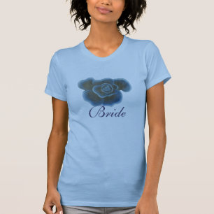 Flor azul rosa Novia a camisetas