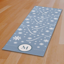 Flor azul turbia poder Monograma Yoga Mat