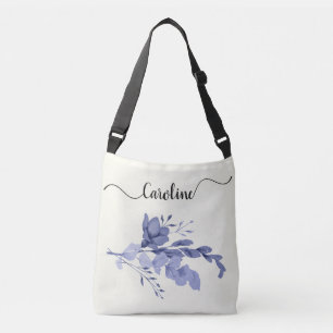 Flor azul y bolsa de baño de remolque