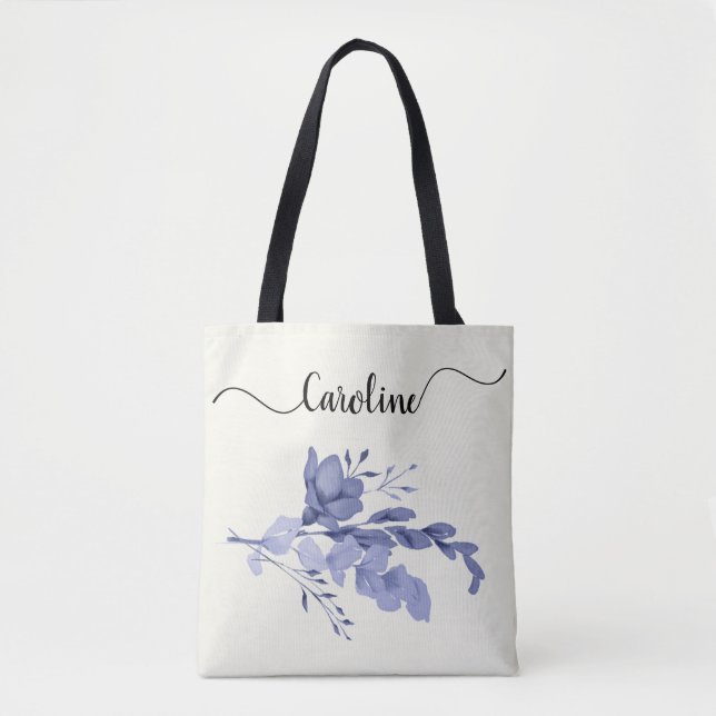 Flor azul y bolsa de baño de remolque (Anverso)