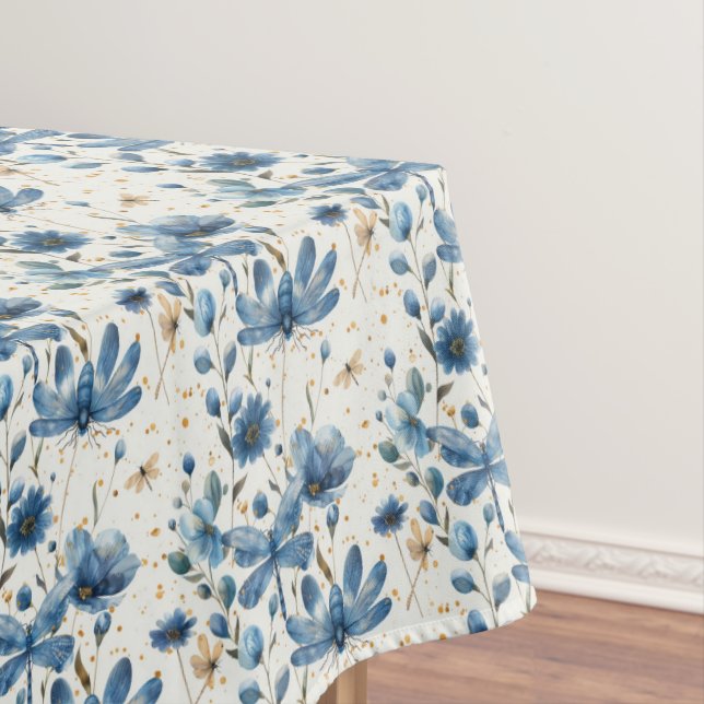 Flor azul y manteles de flores (In Situ)