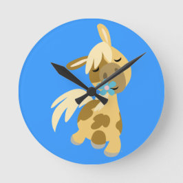 Flor azul y reloj de pared de Personalizado suave