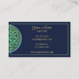 Flor azul y verde de las tarjetas de visita de
