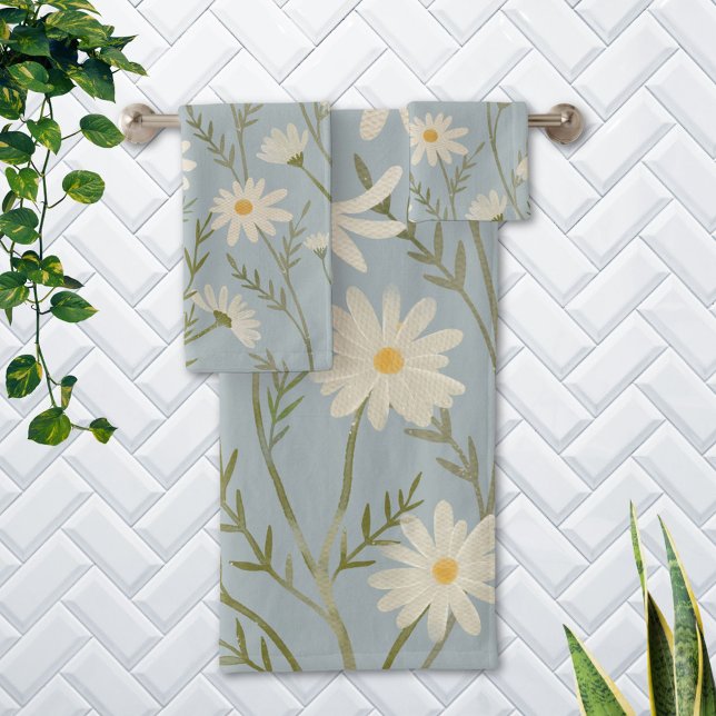 Flor Blanca de Margarita Floral (In situ Bathroom wall)
