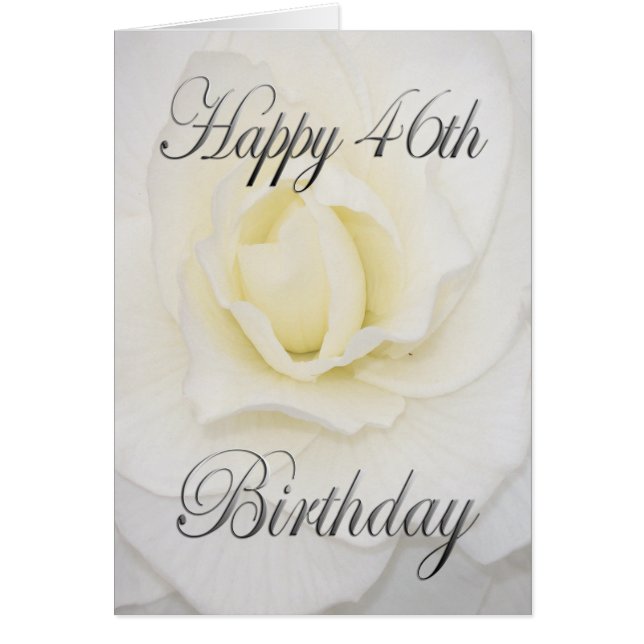 Flor blanca feliz 46 cumpleaños (Frente)