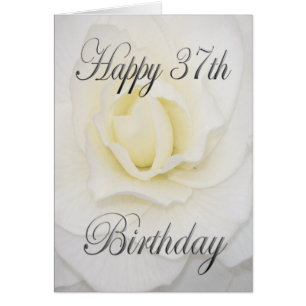 Flor blanca feliz cumpleaños número 37