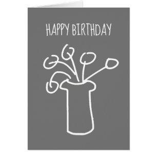 Flor blanca moderna simple en gris