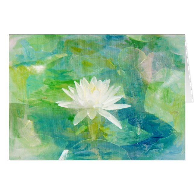 Flor blanco de Waterlily (Anverso (Horizontal))