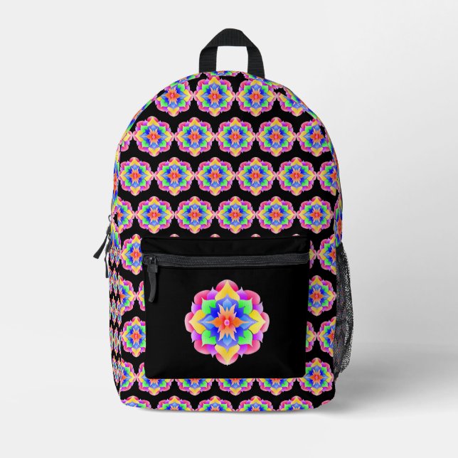 Flor Bolsa de escuela Rainbow mandala (Anverso)