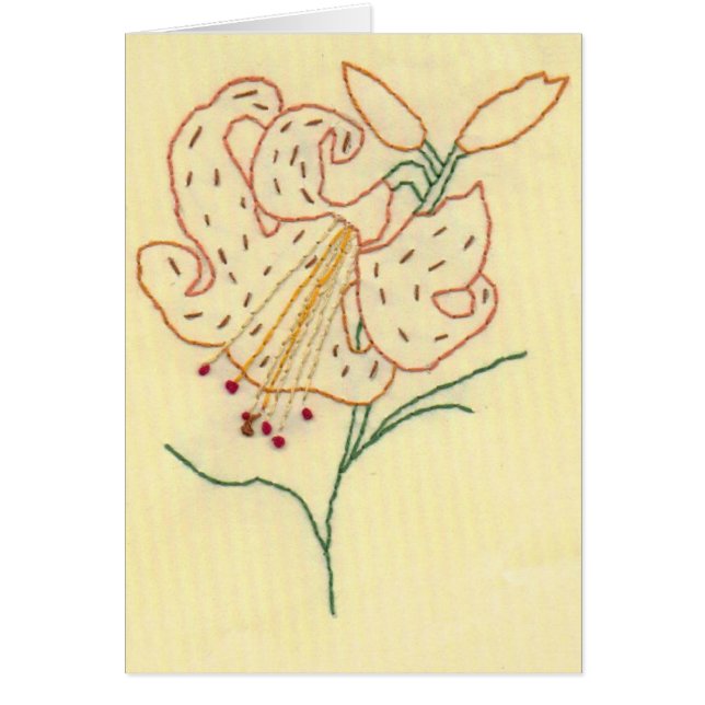 Flor bordada del lirio tigrado (Frente)