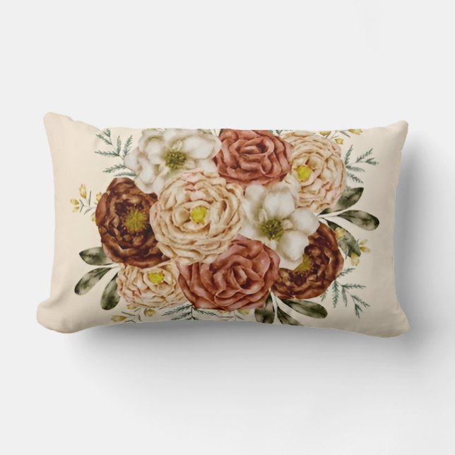 Flor Carmesí tamaño 13x21  Madera  Almohada (Anverso)