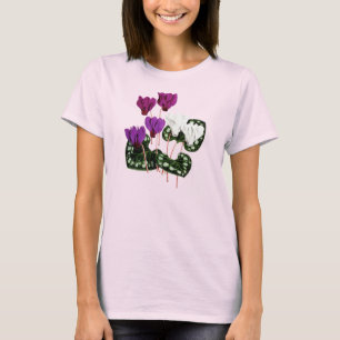 Flor ciclamínica camiseta botánica vintage del sig
