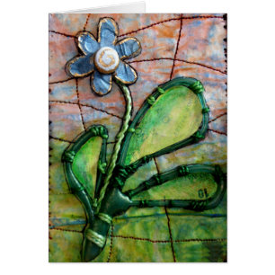 Flor colorida de las técnicas mixtas