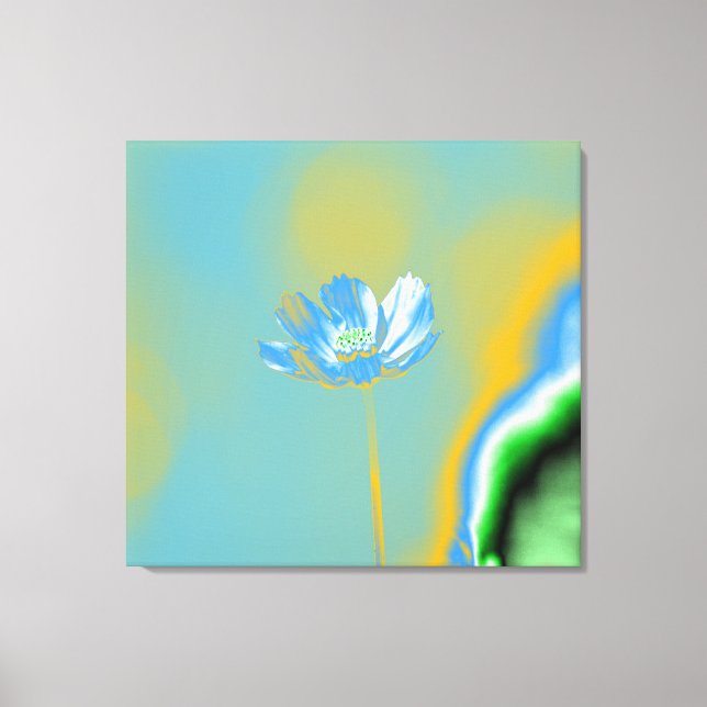 Flor Cosmos Azul de Arte Pop (Anverso)