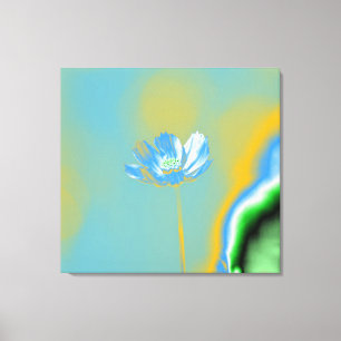 Flor cosmos azul de arte pop