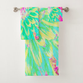 Flor Dahlia decorativa amarillo y magenta