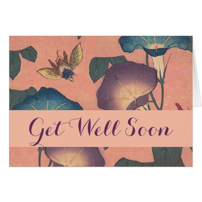 Flor de abeja rosa Clásica Hokusai Art (Anverso (Horizontal))