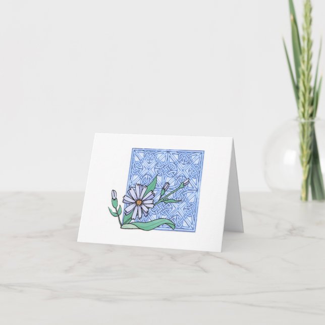 Flor de achicoria, tarjeta (Anverso)