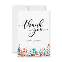 Flor de Acuarela de Primavera Agradecimiento Plano