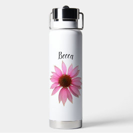 Flor de agua morada brillante Botella de agua pers
