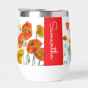 Flor de amapola naranja roja nombre de mujer acuar