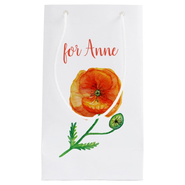Flor de amapola roja, bolsa de regalo botánico (Anverso)