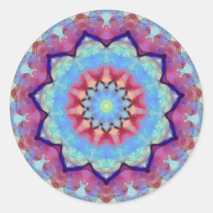 Flor de arcoiris Mandala Pequeños Pegatinas redond