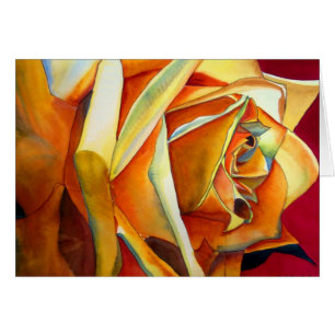 Flor de arte acuático original de la rosa amarilla