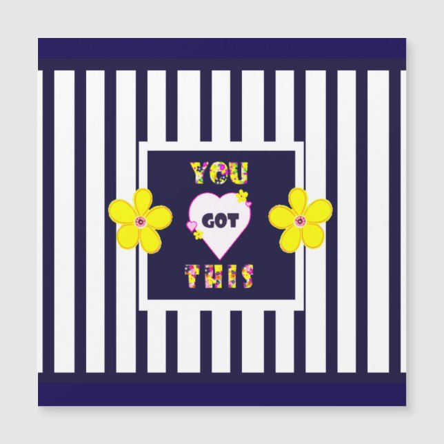 Flor de arte amarillo brillante a rayas de la mari (Anverso)