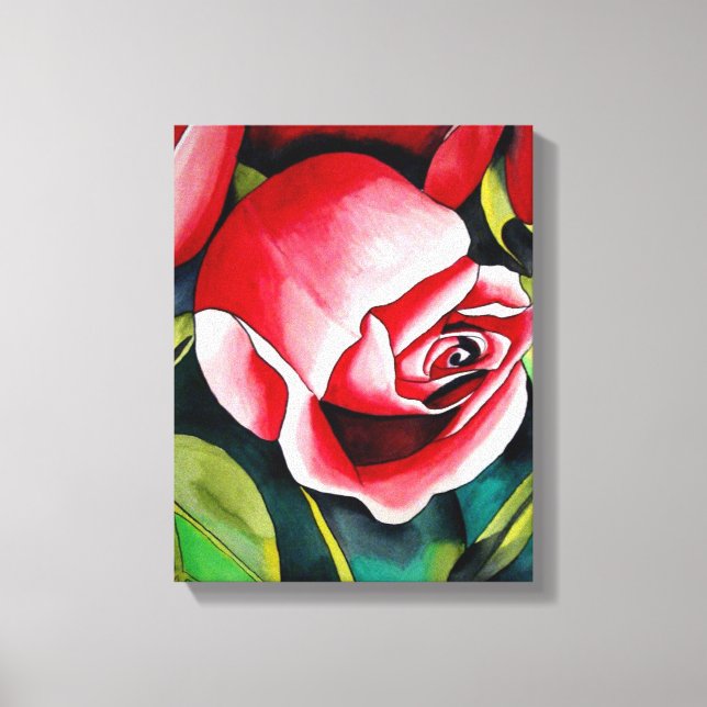 Flor de arte de la pintura acuarela rosa de Rosebu (Anverso)