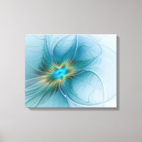 Flor de Arte Fractal de Oro Azul Pequeña Belleza