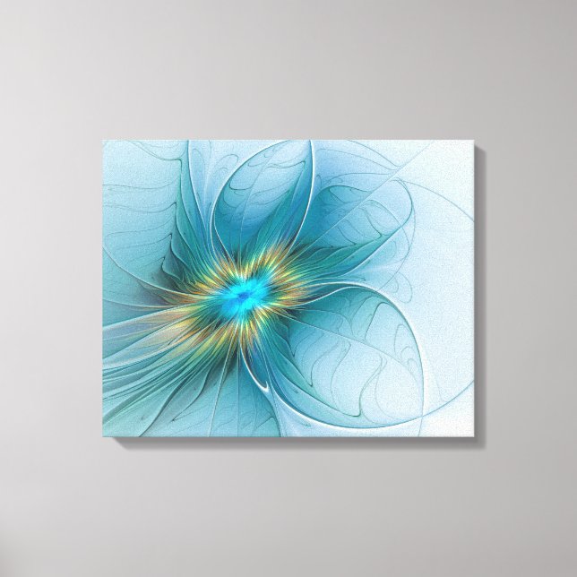Flor de Arte Fractal de Oro Azul Pequeña Belleza (Anverso)