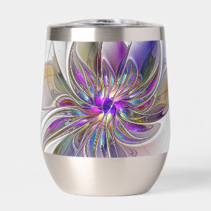 Flor de arte fractal enérgica y colorida