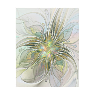 Flor De Arte Fractal Moderno Con Oro