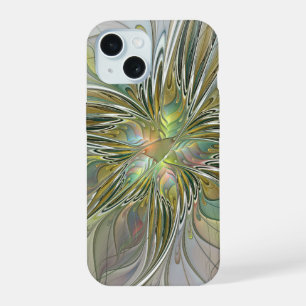 Flor De Arte Fractal Moderno Con Oro