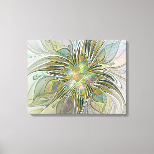 Flor De Arte Fractal Moderno Con Oro