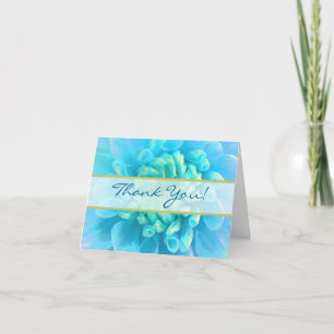 Flor de boda azul turquesa, agradecimiento