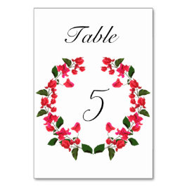 Flor de Bougainvillea Boda Mesa Número de tarjeta