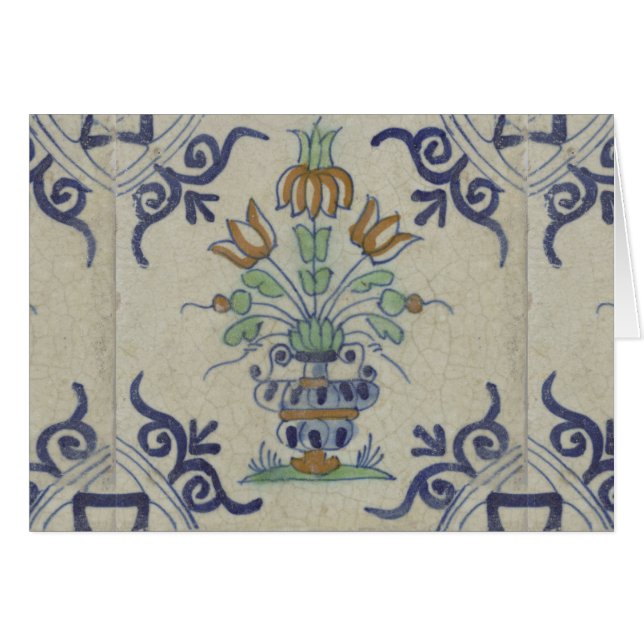 Flor De Cerámica Delft Tile Antiguo (Anverso (Horizontal))
