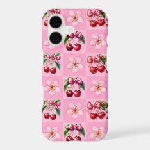 Flor de cerezo de gingham rosa