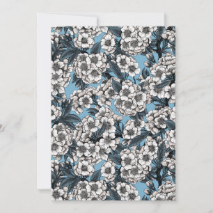 Flor de cerezo en blanco y azul