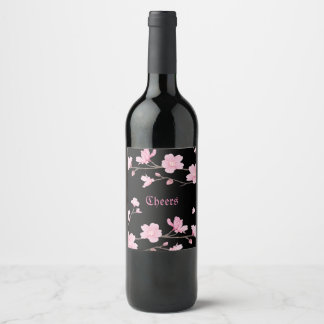 Flor de cerezo - Etiqueta de frasco de vino de Sak