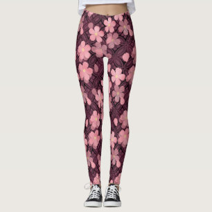 flor de cerezo flor leggings