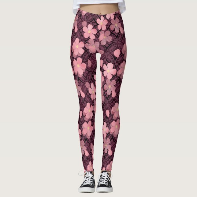 flor de cerezo flor leggings (Anverso)